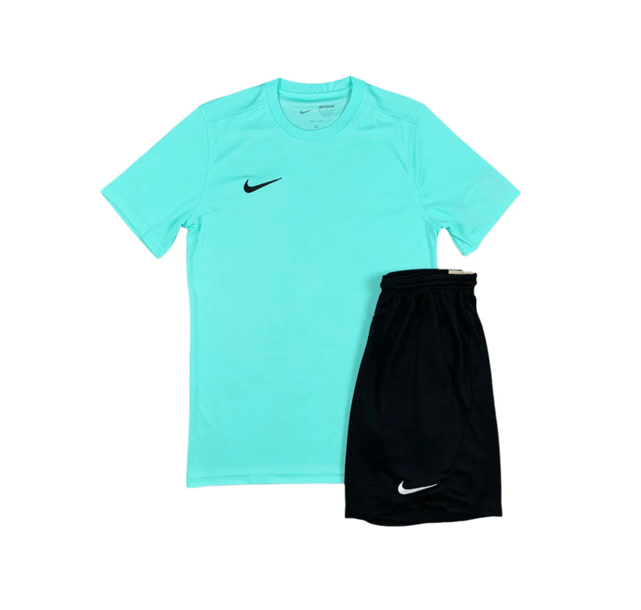 NIKE DRI-FIT T-SHIRT & SHORTS SET - TURQUOISE/BLACK